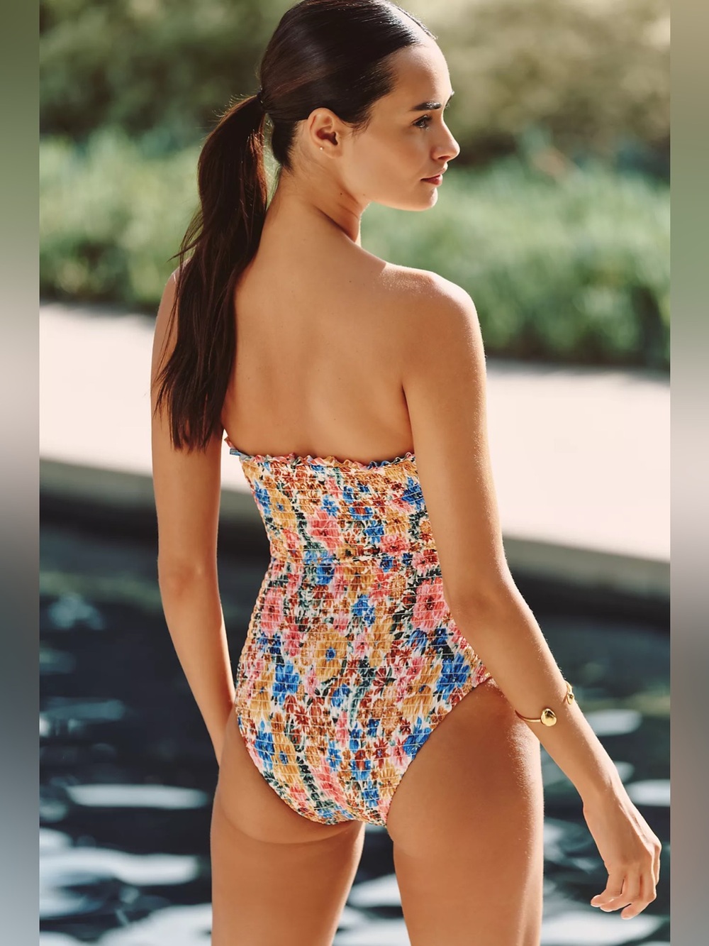 FARM RIO Farm Rio Floraline Smocked One-Piece Swimsuit - Picture 2 of 2
